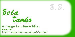 bela damko business card